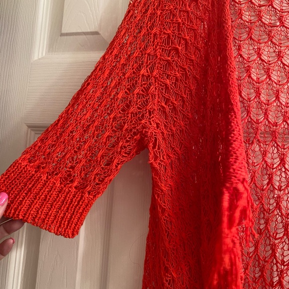 Rudy Rd fringe open weave sweater  size medium - Picture 2 of 4